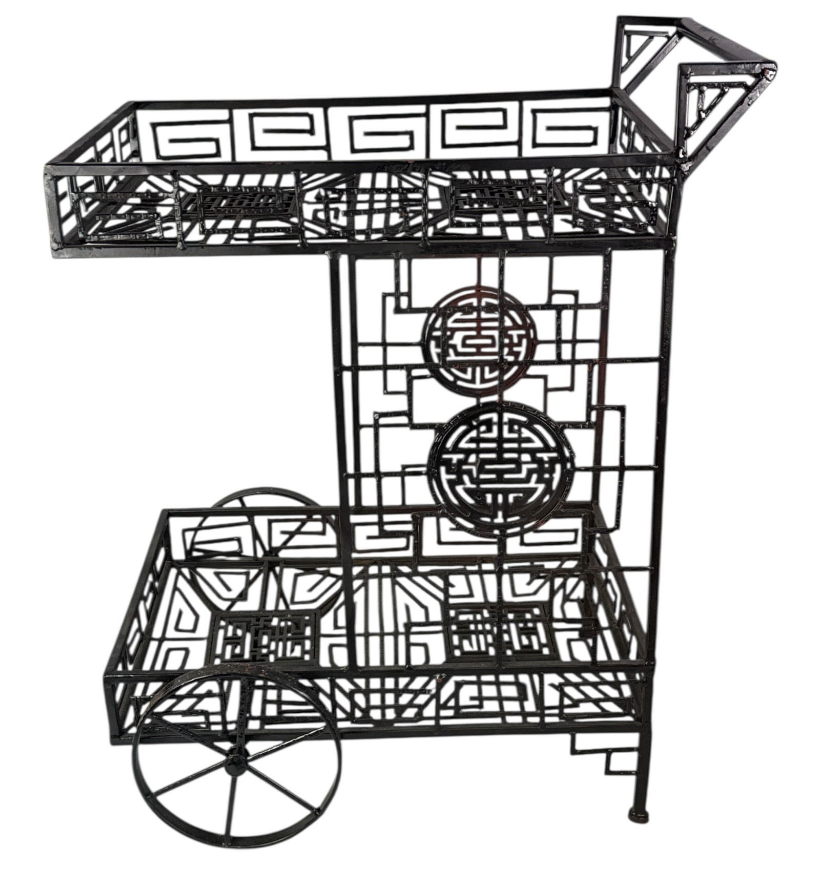 Mid Century Chinoiserie Accent Bar Cart (1 of 7)