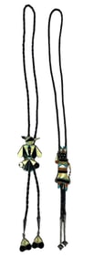 Two Sterling Silver Southwestern Bolo Ties, DISHTA ZUNI