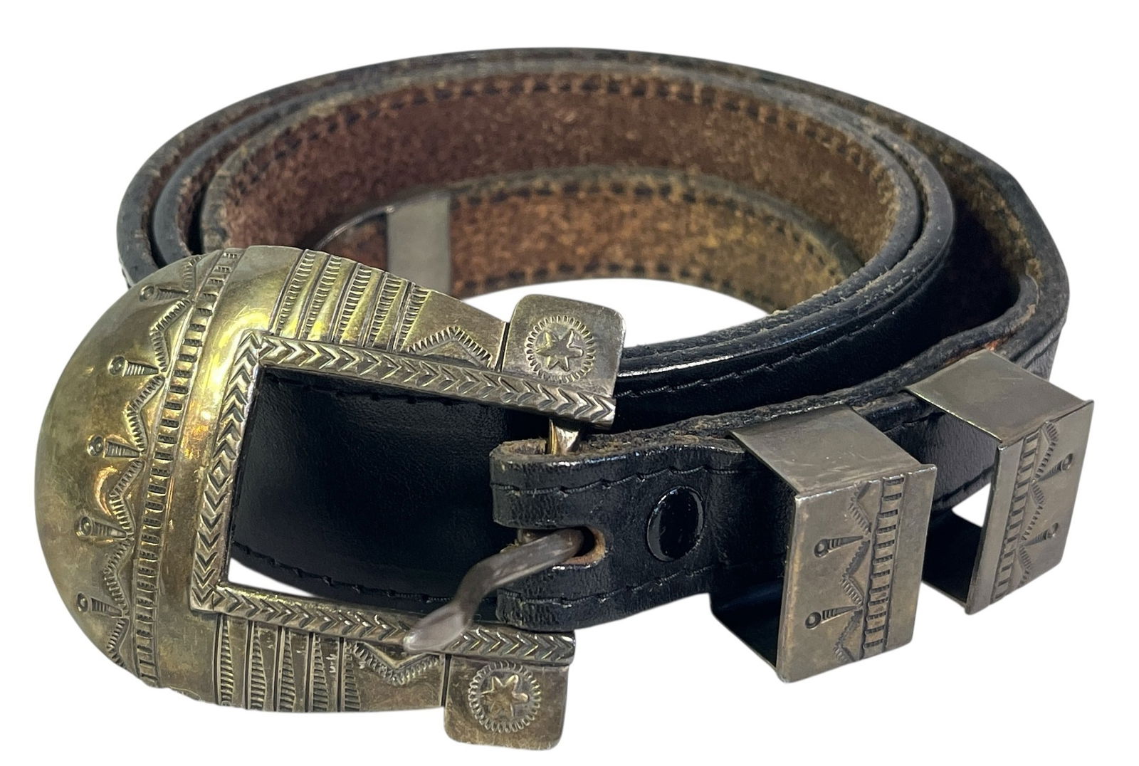 MIKE Southwestern Sterling Silver Belt: Measures 40" L.