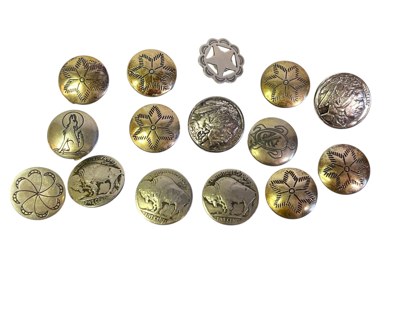 Collection Southwestern Silver Button Covers, Buttons (1 of 3)