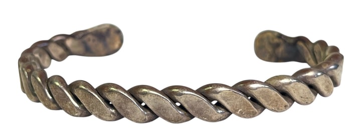 ALVIN TODACHEENE Sterling Silver Navajo Cuff Bracelet