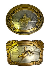 Two Vintage Rodeo Belt Buckles