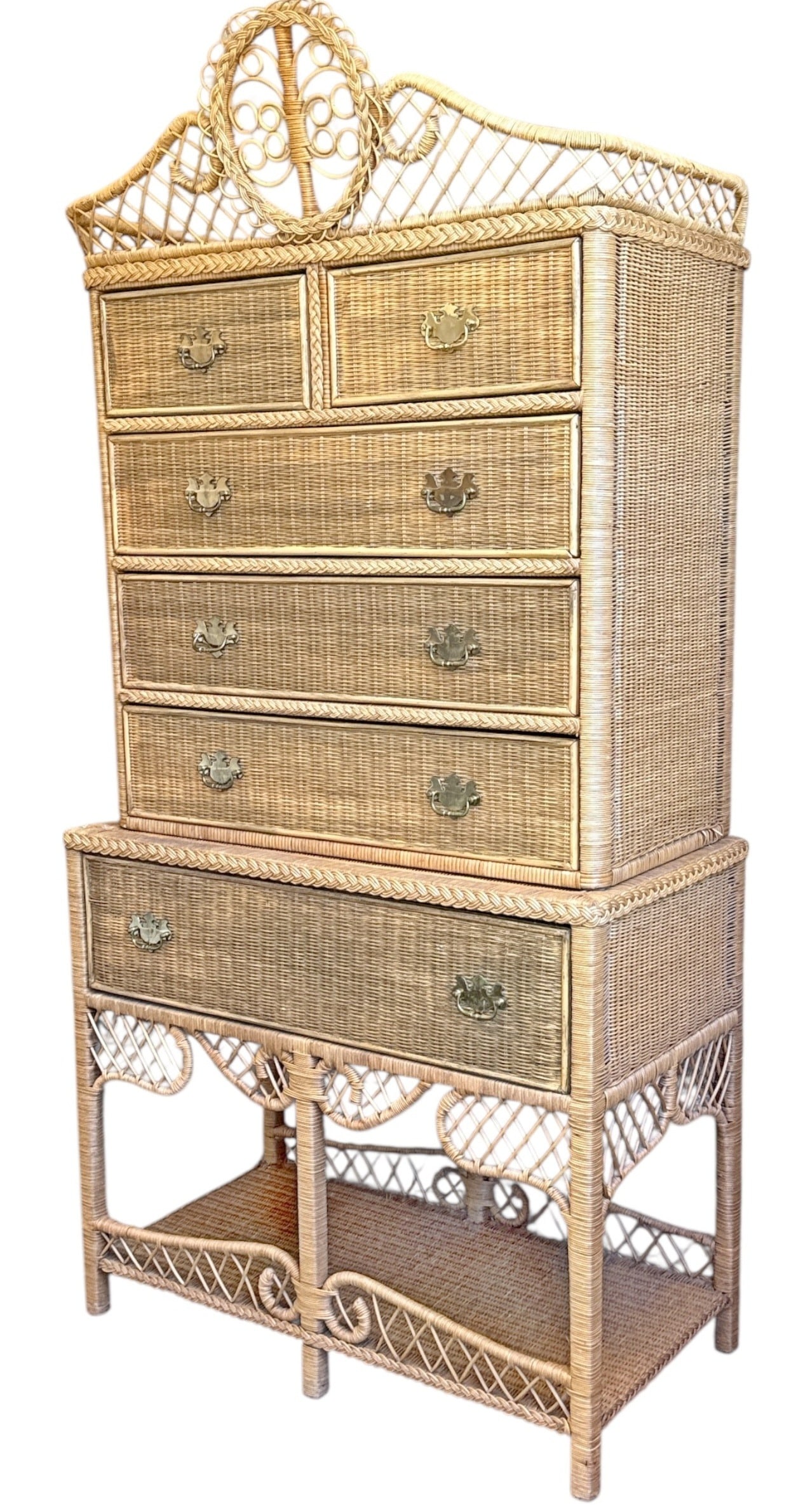 RALPH LAUREN "Safari" Highboy Dresser: 86" H x 42.5" W x 23" D.