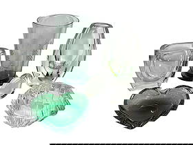 Collection of Cut Crystal & Art Glass, ORREFORS, BACCARAT, VICKE LINDSTRAND: Largest measures 8" H x 4.75" DIA. Includes a low bowl by Orrefors, a Baccarat paperweight, an art deco nude vase by Vicke Lindstrand for Orrefors, and others.