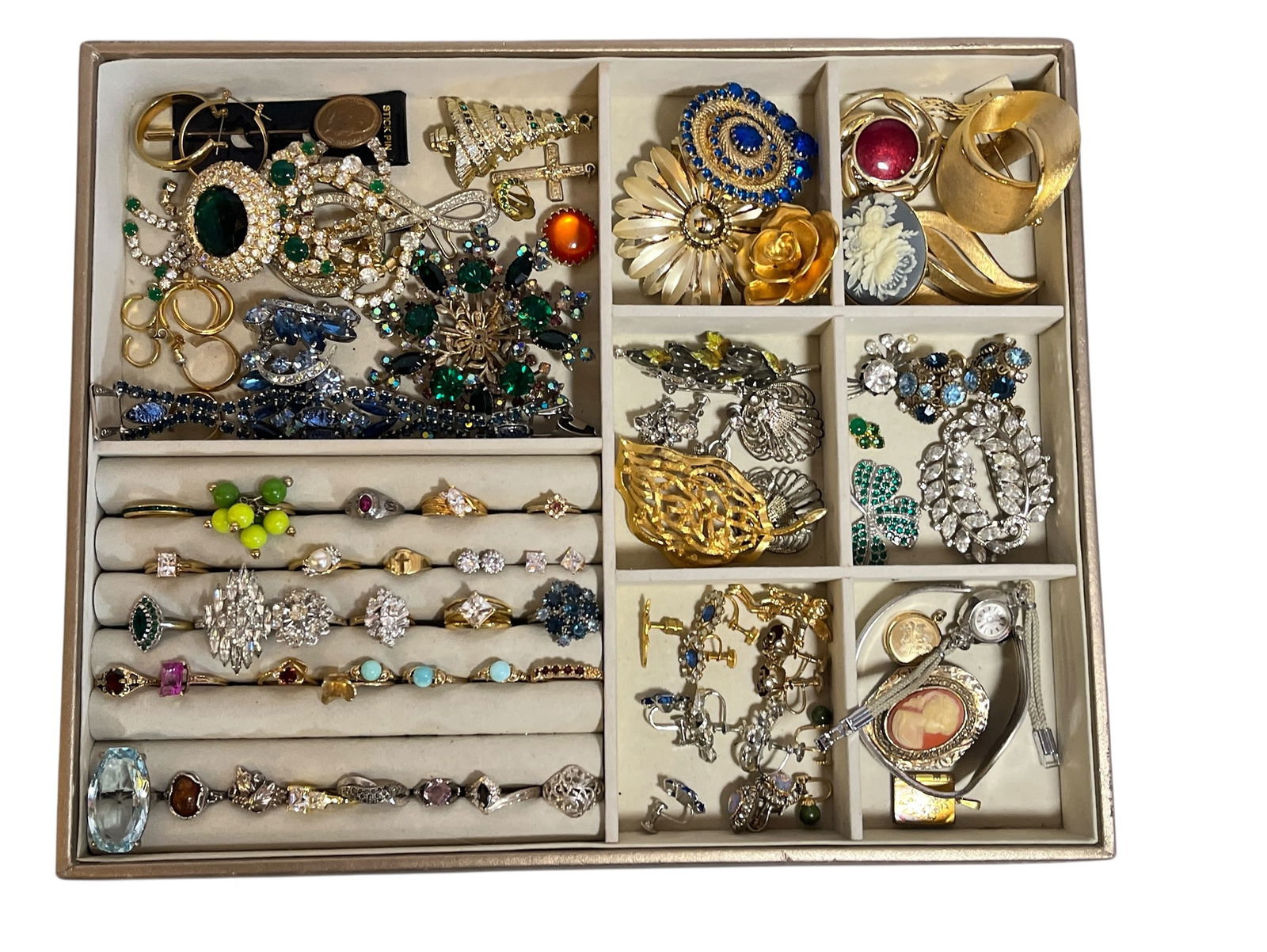 Large Collection of 14k, Gold Filled, Costume Jewelry, Some Sterling Silver (1 of 6)
