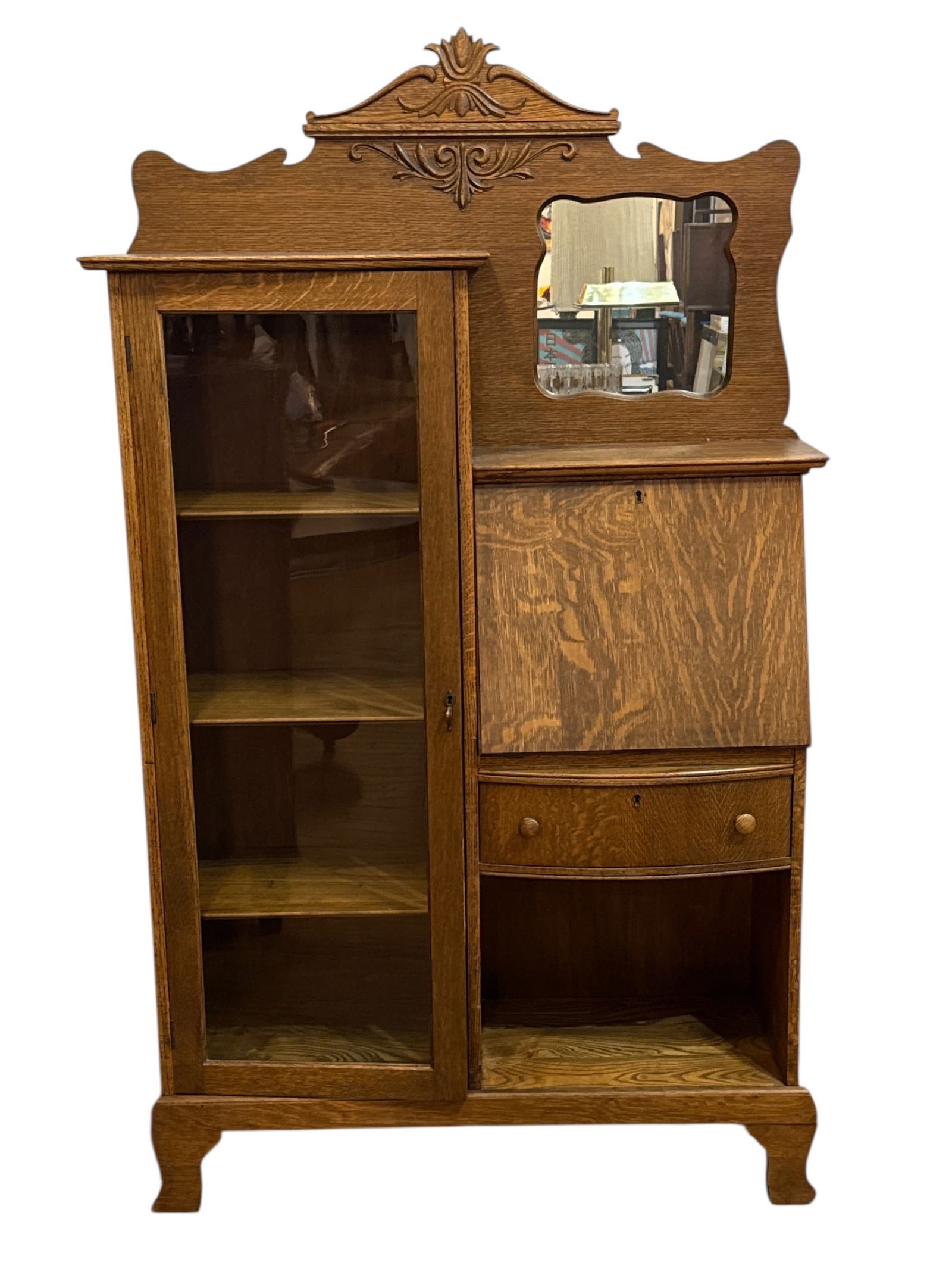 Antique Oak Side by Side Secretary Desk (1 of 3)