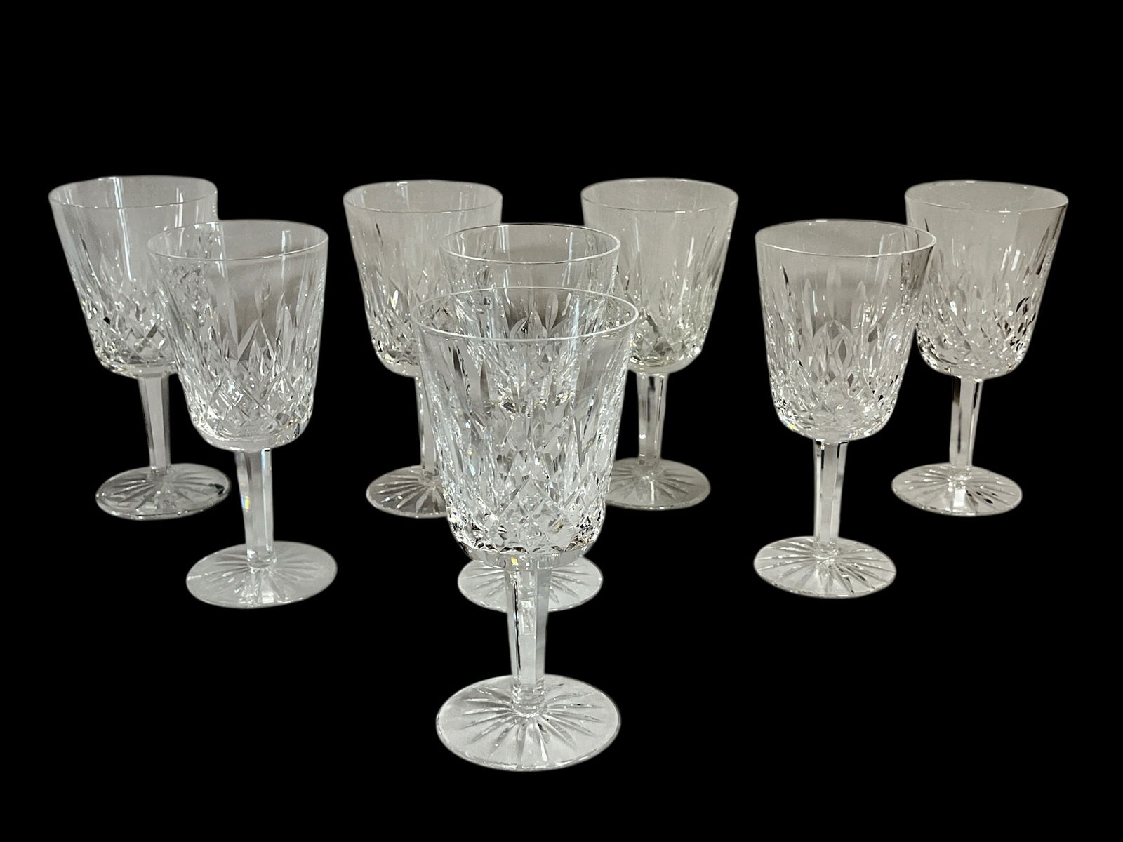 Set of Eight WATERFORD Lismore Water Goblet Glasses (1 of 7)