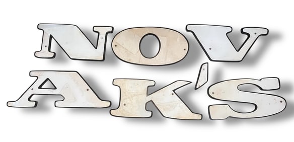 Large Retro Bubble Font "Novak's" Vintage Advertising Lettering