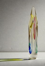 Flame Form Bud Vase, Art Glass