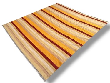 Vintage Anatolian Striped Kilim Rug