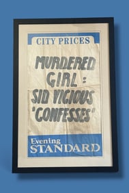 Rare London Newspaper Billboard, SID VICIOUS, Punk Scene