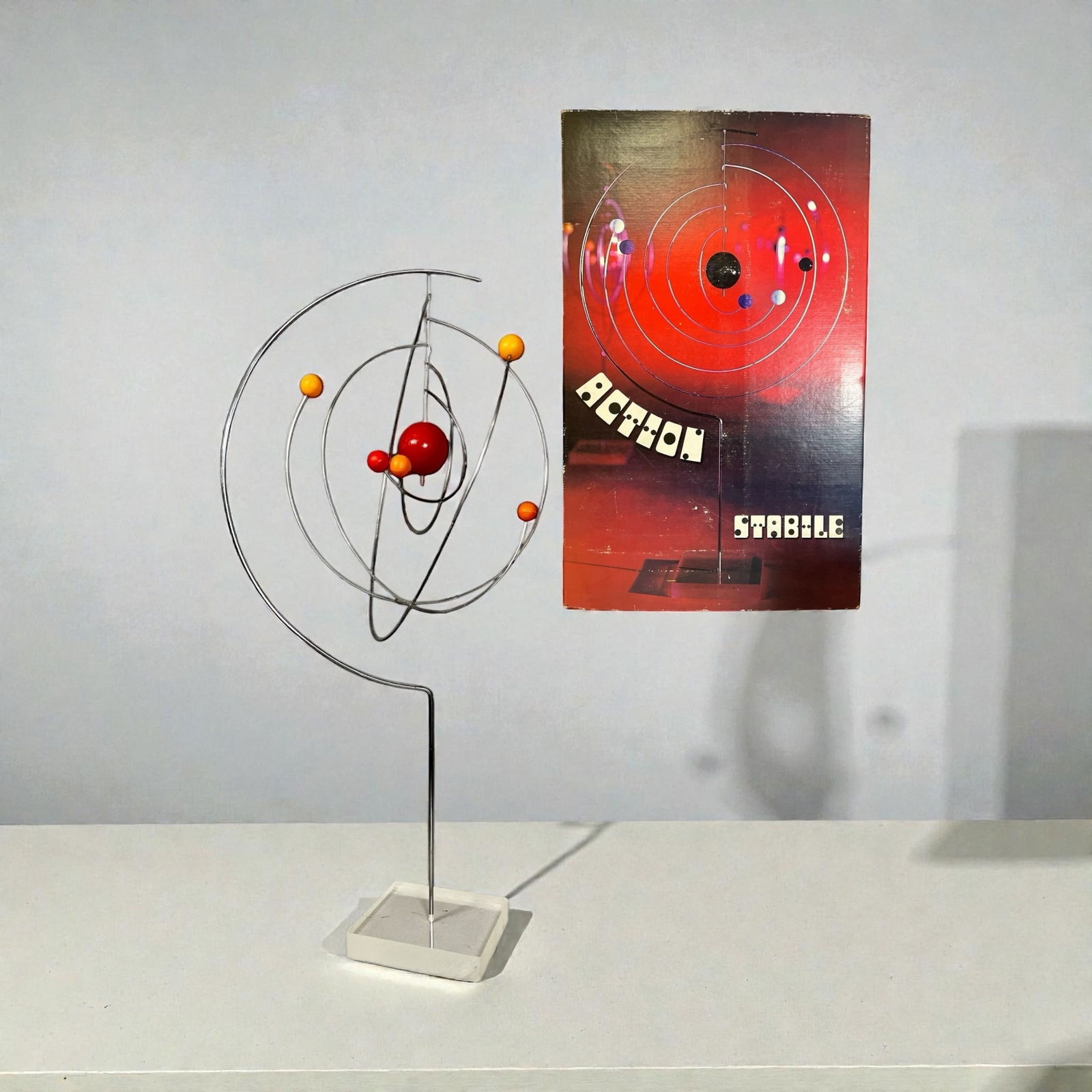 ANNI & BENT KNUDSEN Kinetic Mobile/ Stabile Sculpture: Measures 24.75" H x 14" W x 4.75" x 4.75" at base. Denmark, Number 616/1283