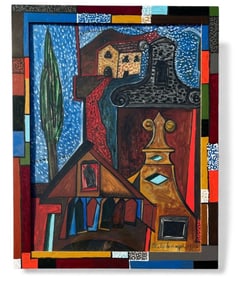 ITALO SCANGA (Italian-American, 1932-2001) Mixed Media Painting, 1987