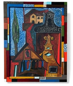 ITALO SCANGA (Italian-American, 1932-2001) Mixed Media Painting, 1987