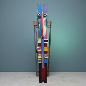 CHARLES NIVENS 1990 Wood Assemblage Wall Sculpture