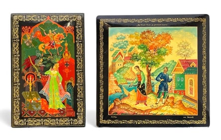 Two Russian Lacquer Boxes