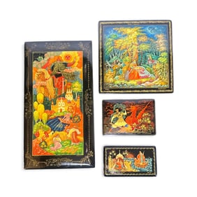 Four Russian Lacquer Boxes
