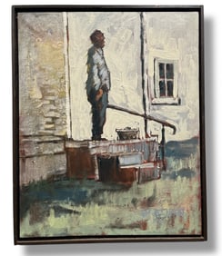 A Mid Century CHARLES DICKEY Oil Painting, Black Americana