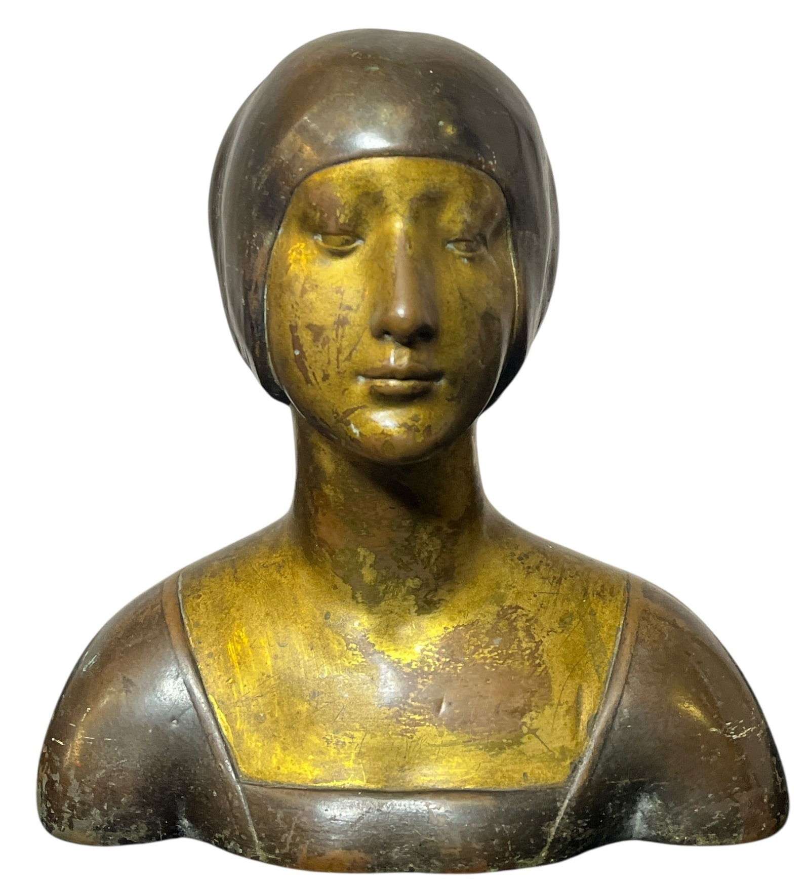 After MINO DE FIESOLE, "Duchess of Urbino" Bronze Bust Sculpture, POMPEIAN BRONZE CO. (1 of 5)