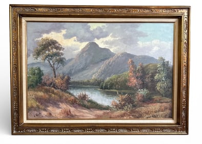 Impressionist Landscape Scene Painting, L. Watts