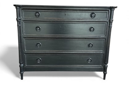 Painted Black Traditional American Chest of Drawers
