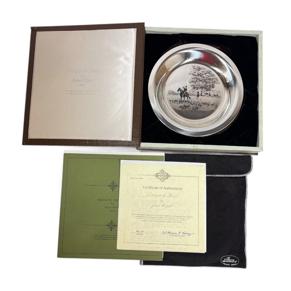 JAMES WYETH "Riding to the Hunt" Sterling Silver Plate (1 of 4)