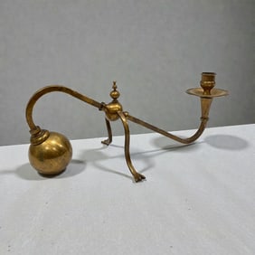 An Early American Brass Cantilever Candlestick Holder