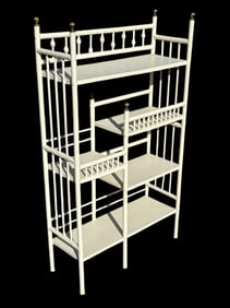 Victorian Eastlake Shelf, Matte White