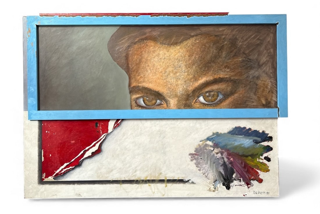 RIK ARTIM (American, 1953-2011) Monumental Abstract Mixed Media: 61.25" H x 88" W x 2.25" D. Signed and dated lower right.