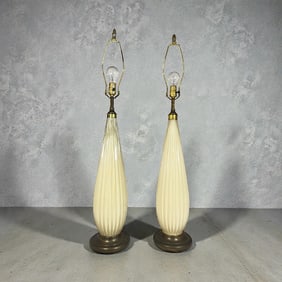 A Pair of Mid Century MURANO Glass Lamps