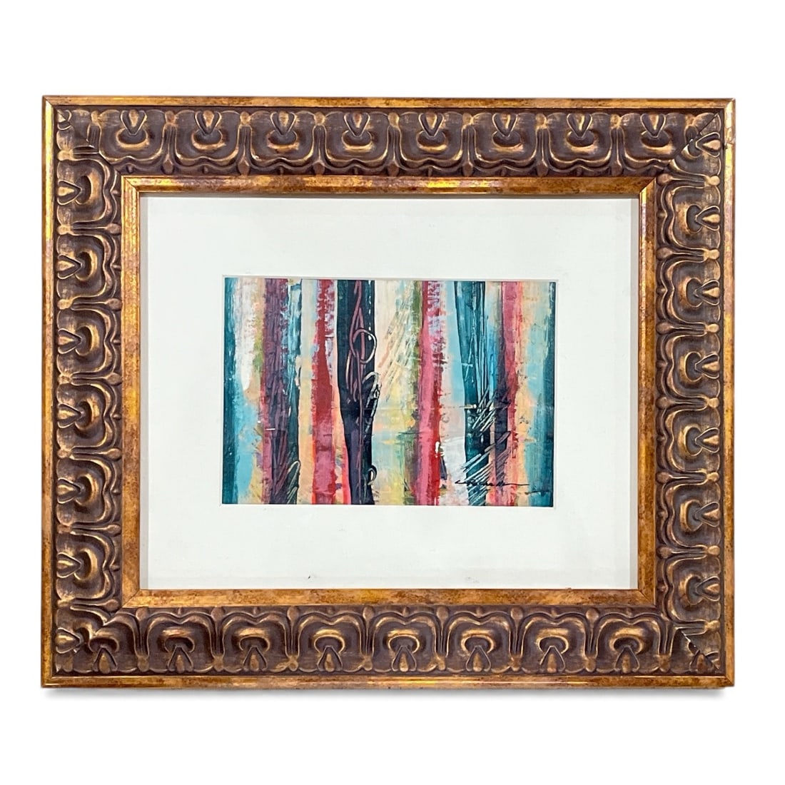 A Framed Mixed Media Painting, LA ROCHA: Measures 11.75" x 13.5" x 1" D. Signed in the lower right corner.