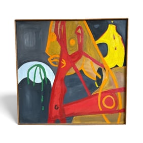 Abstract Mid Century Oil Painting