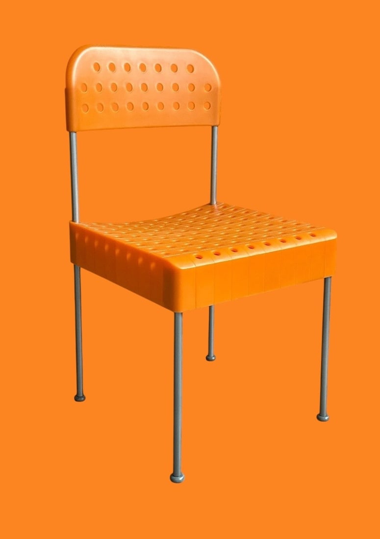 ENZO MARI "Box" Chair, Orange, NOS (1 of 5)