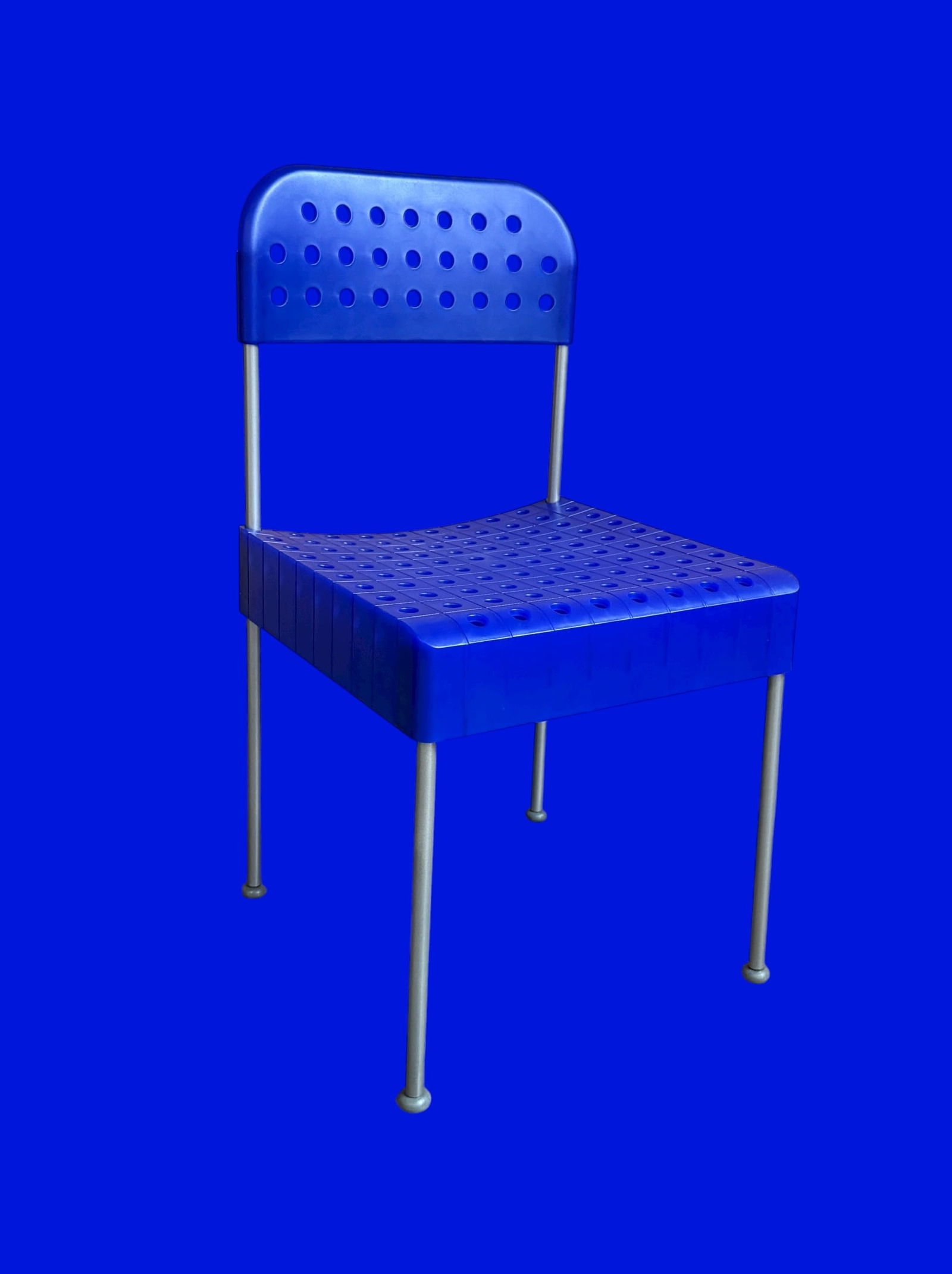 ENZO MARI "Box" Chair, Blue, NOS (1 of 5)