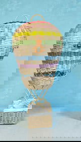 A Danish Folk Art Style Hot Air Balloon Basket