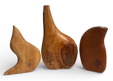 Biomorphic Wood Weed Vase Sculptures