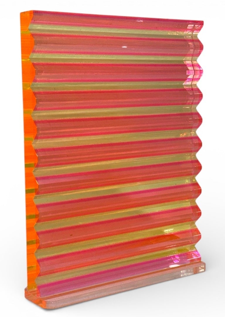 Lucite Sculpture, ROZ STROLL 1976: Signed and dated in the front left corner. Measures 20.5" x 16" x 4" D.