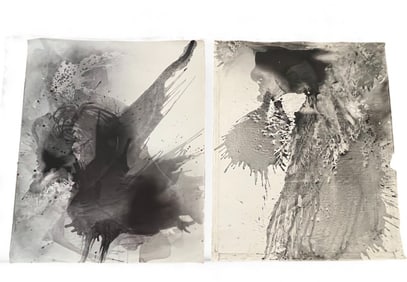 Two Unframed Greyscale Works, CARPENTER