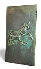 After PAUL DRESSLER Mare and Foal Horse Wall Plaque
