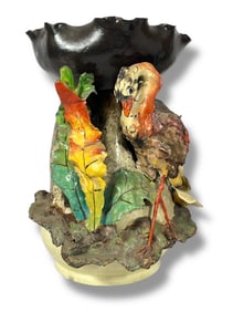 Exceptional Majolica Figural Vase