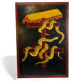 JASON MCWHORTER (American, 1943 - 2018) "Texas Flood of 1991" Folk Art Oil Painting