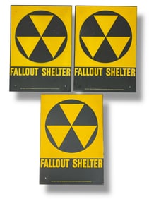 Three Fallout Shelter DOD Signs