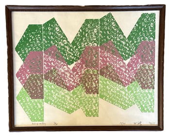 "Hubcap Medley" 1974 M. FOLTZ Abstract Painting