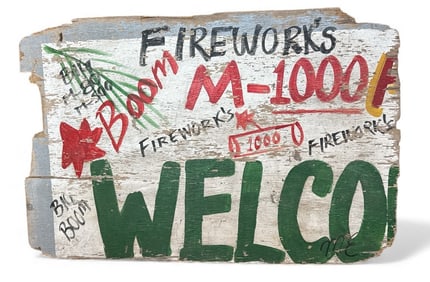 Vintage M-1000 Firework Advertising Sign