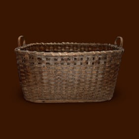 Early 19th C Primitive Splint Gathering Basket