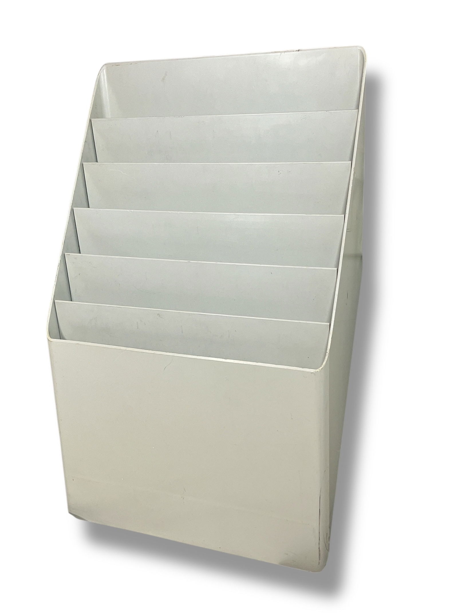 GUSTAVSBERG SWEDEN Space Age Magazine Rack: Manufacturers stamp on the back, measures 22" H x 14" W x 7" D.