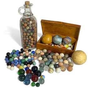 Large Collection Vintage Marbles