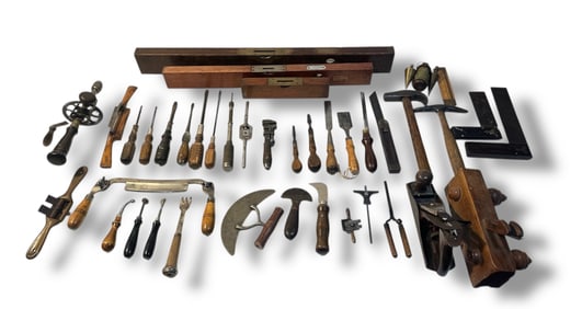 Collection of Antique Woodworking and Leathersmith Tools