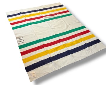 1940's HUDSON'S BAY Point Wool Blanket