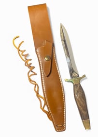 A GERBER Fixed Blade Wood Handle Knife